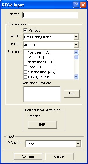 The “Veripos” option must be checked in the RTCM Input dialog as shown below: 